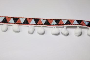 Pompon Borte - Inca - weiß